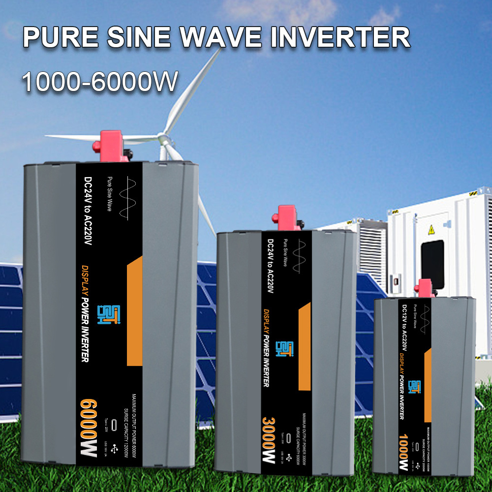 6Kw 6Kva Dc 12V 24V 48V To Ac 110V 220V Battery Charger Off Grid Pure Sine Wave Solar Power Inverter