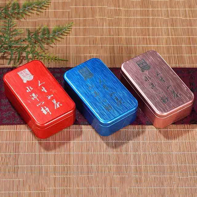 Christmas Gift Spice Mint Brushed Metal Tinplate Box Packaging Custom Printed Logo Small Candy Chocolate Tea Tin Box With Lid