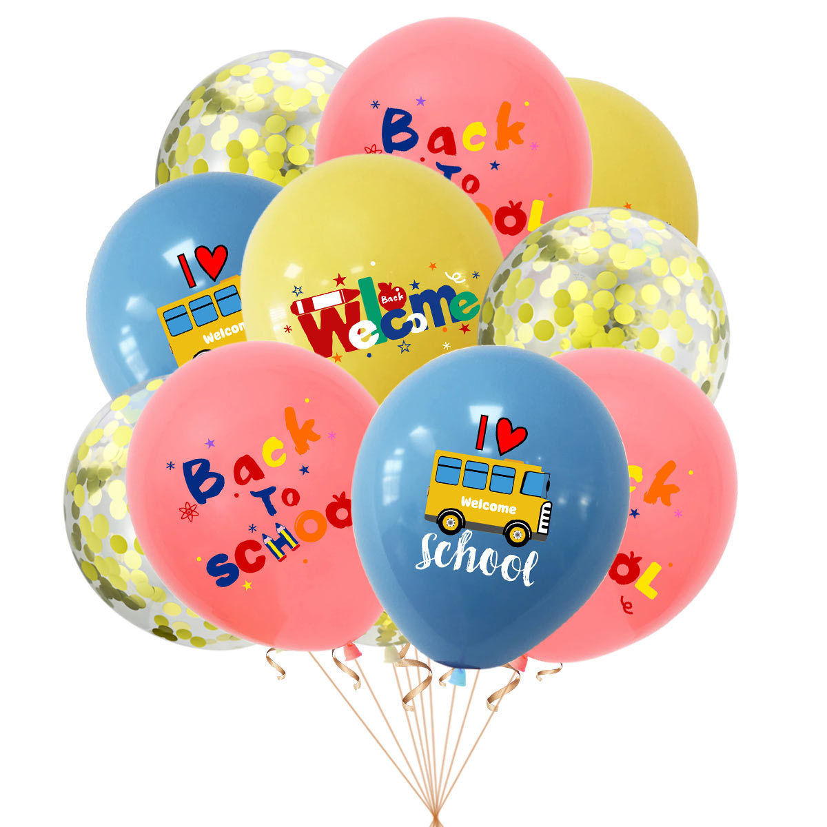 12 Inch Welcome Back To School Party Decorations Balloons School Bus Latex Balloons Custom Logo Advertising Balloon