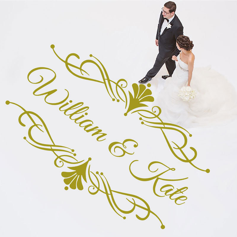 Custom Wedding Floor Vinyl Floor Sticker Party Decor Custom Name Amp Wedding Dance Floor Decal