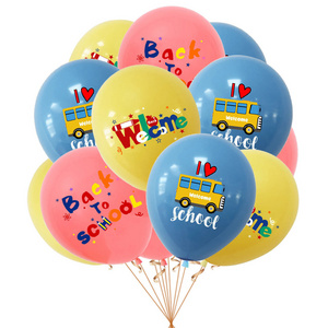 12 Inch Welcome Back To School Party Decorations Balloons School Bus Latex Balloons Custom Logo Advertising Balloon