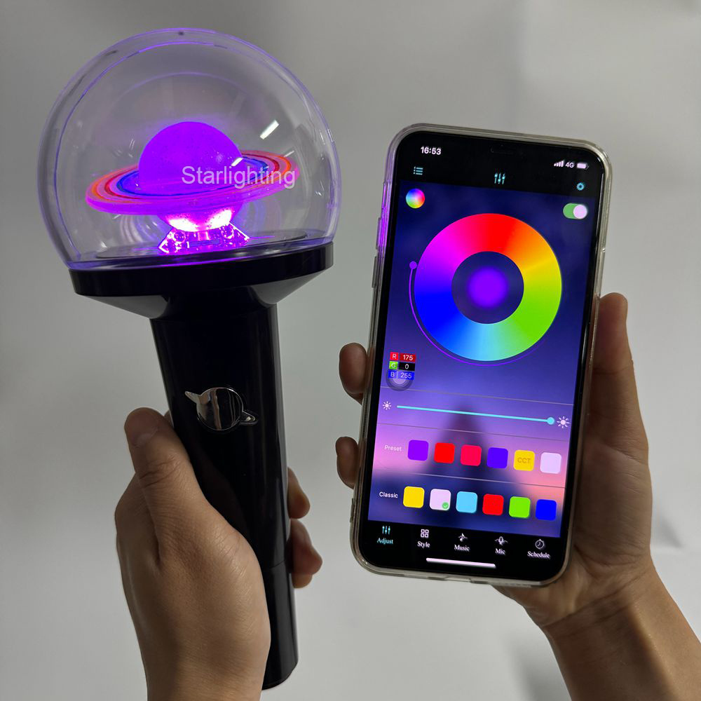 STARSHINING OEM K-POP Army Bomb colorful custom fan light stick APP programmable cheering hand LED light stick for Fan's Club