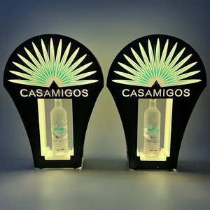 Acrylic carrier VIP service stand rack light up CASAMIGOS sign rechargeable LED bottle presenter for bar nightclub hotel