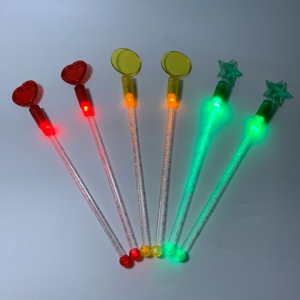 Bar tools colorful plastic swizzle sticks light up LED cocktail stirrers