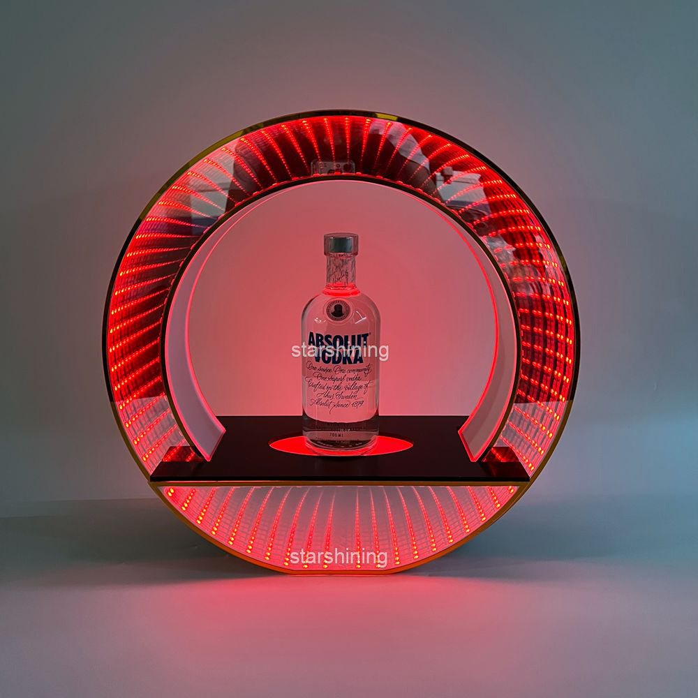 Hotel Nightclub lounge Luxury Acrylic metal XO VODKA glorifier VIP display stand color changing LED bottle presenter