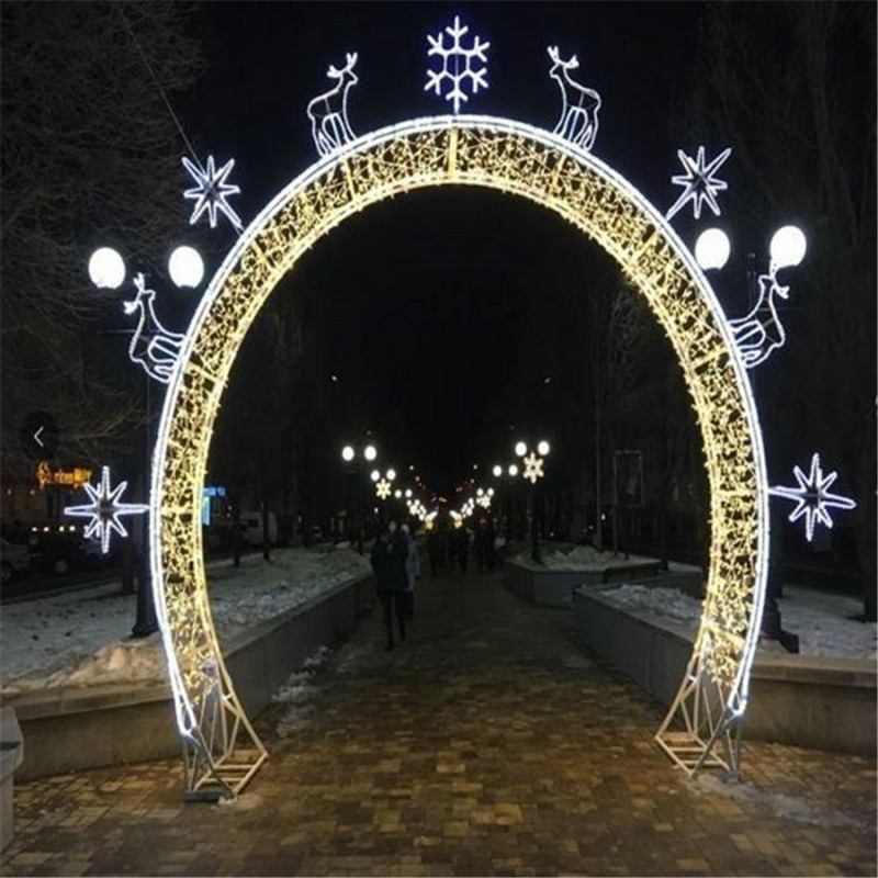 New Holiday Lighting LED Large Arch Outdoor Decoration Durable LED Light Street Decoration Arch