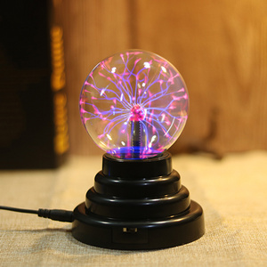 Fantasy magic 3inches USB cable battery power ion sphere glowing plasma ball light