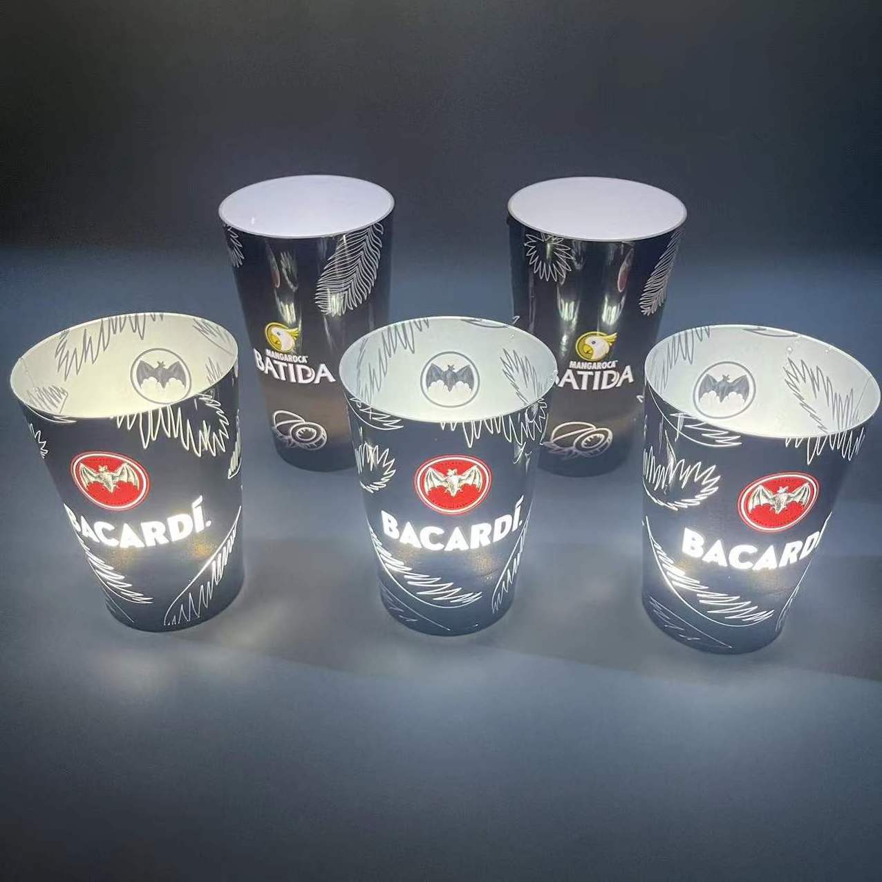 Wholesale custom LOGO LED luminous Cup Led glow drinking glass Liquid 12oz 14oz 16oz Led Flashing Cup