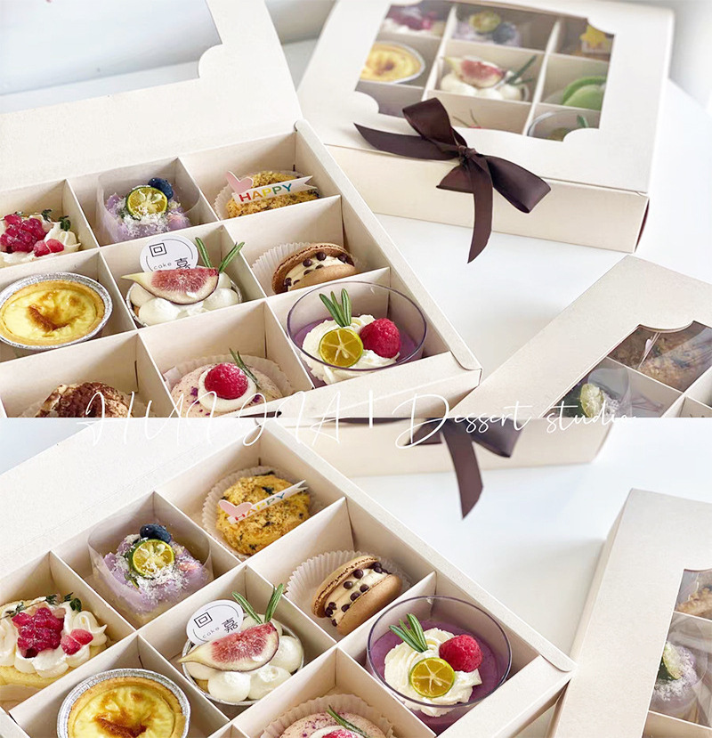 Bakery Boxes with Window Cookie Box Valentine's Day Chocolate Strawberry Donut Treat Boxes for Desserts Pastries Pie