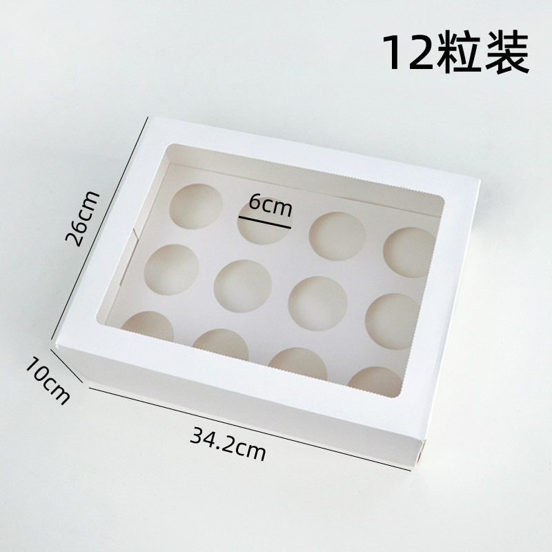 Paper 12 24 Hole Muffin Box Mini Cupcake Box with Clear Window Cupcake Containers with Window and Inserts White Cupcake Carrier