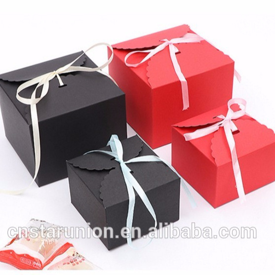 Favor Kraft Paper Folding Gift Box Candy Boxes Supply Accessories Biscuit Cake Boxes Wholesale Wedding Party Food Packaging