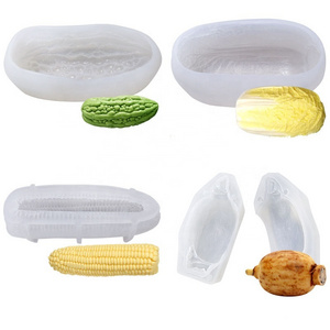 B5204 Vegetables Corn lotus root candle Mousse cake ice cream candy Chocolates Gypsum decoration Resin Mold Silicone 3D Mould