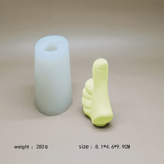 B-1092 Art Design Middle Finger Sculpture Making Hand shape Candle Mold  Victory Gesture Silicone Mold F uck You Candle