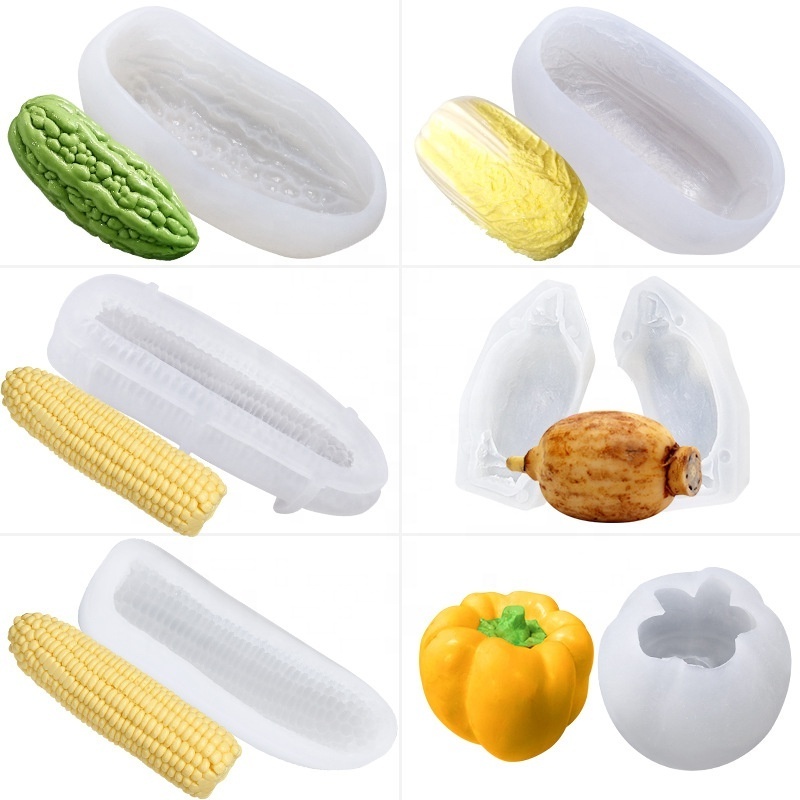 B5204 Vegetables Corn lotus root candle Mousse cake ice cream candy Chocolates Gypsum decoration Resin Mold Silicone 3D Mould