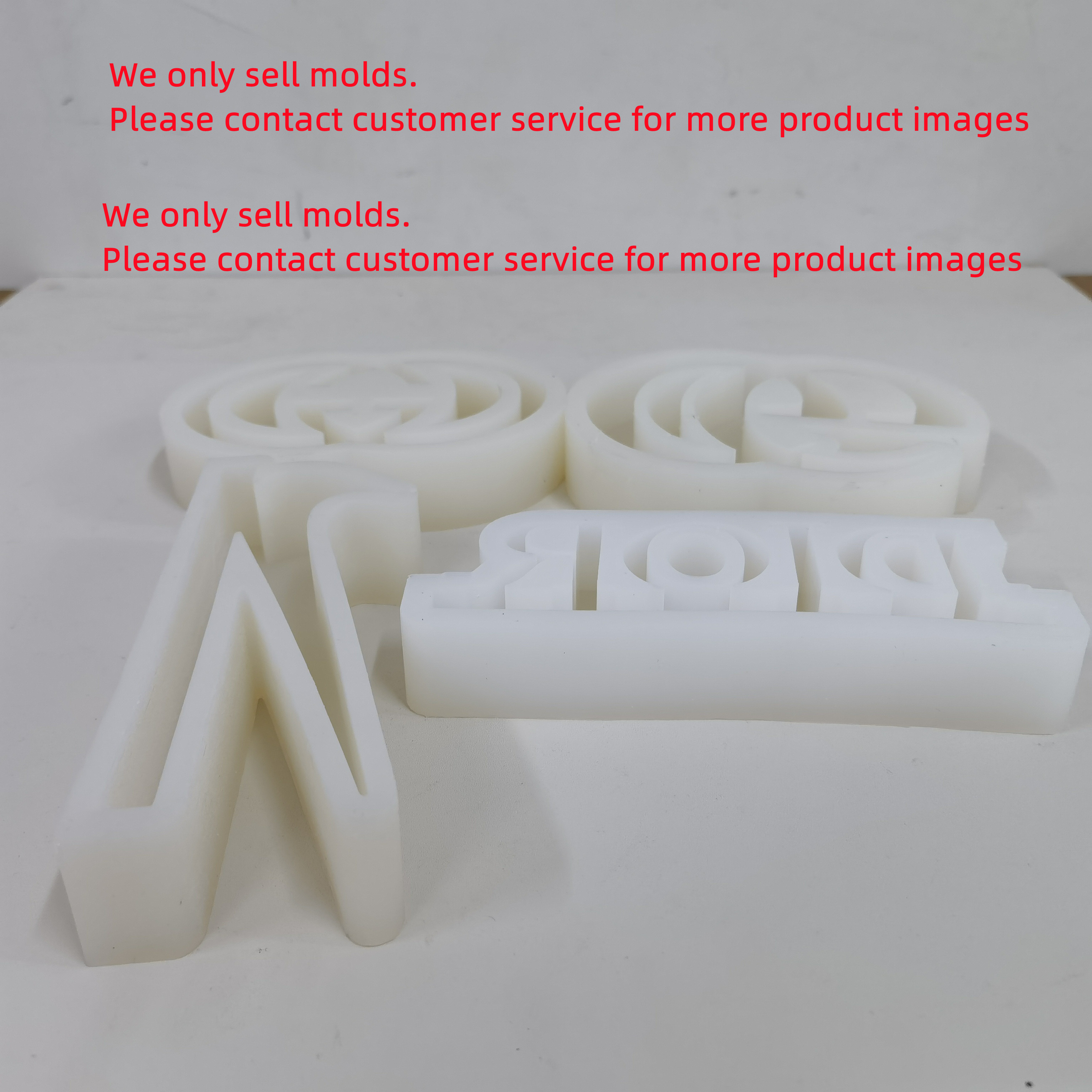 Brand logo luxury silicone mould mini large sized candle gypsum Customized Big Letters Epoxy  resin silicone mold