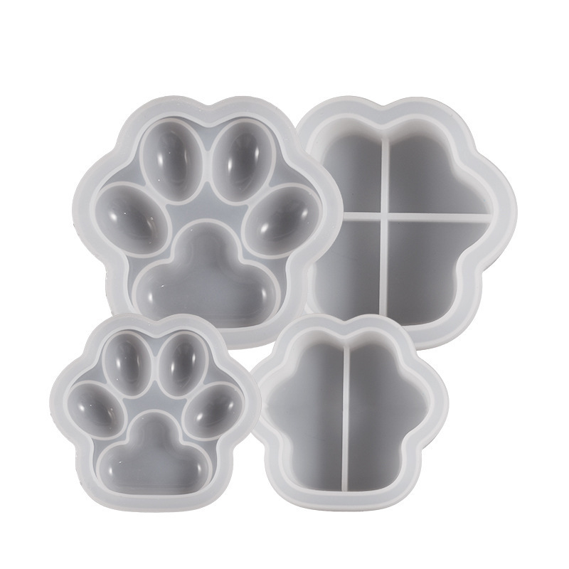 Crystal Glue Mold Cat's Paw Storage Box Silicone Mold Plaster Ornament Table Decoration Cross-Border Hot Selling