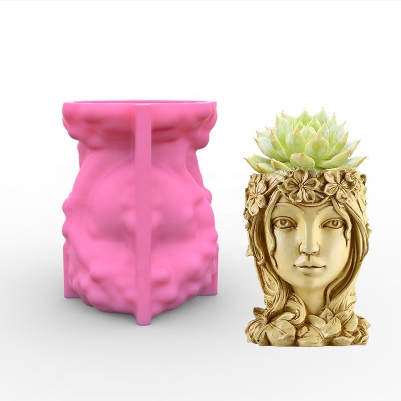 E-0006 new goddess girl Succulent plant Flowerpot silicone mold manual concrete ceramics Potted plants Clay mould resin Crafts