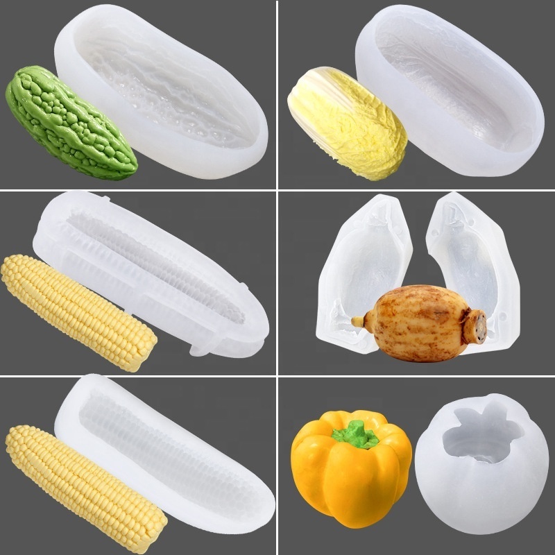 B5204 Vegetables Corn lotus root candle Mousse cake ice cream candy Chocolates Gypsum decoration Resin Mold Silicone 3D Mould