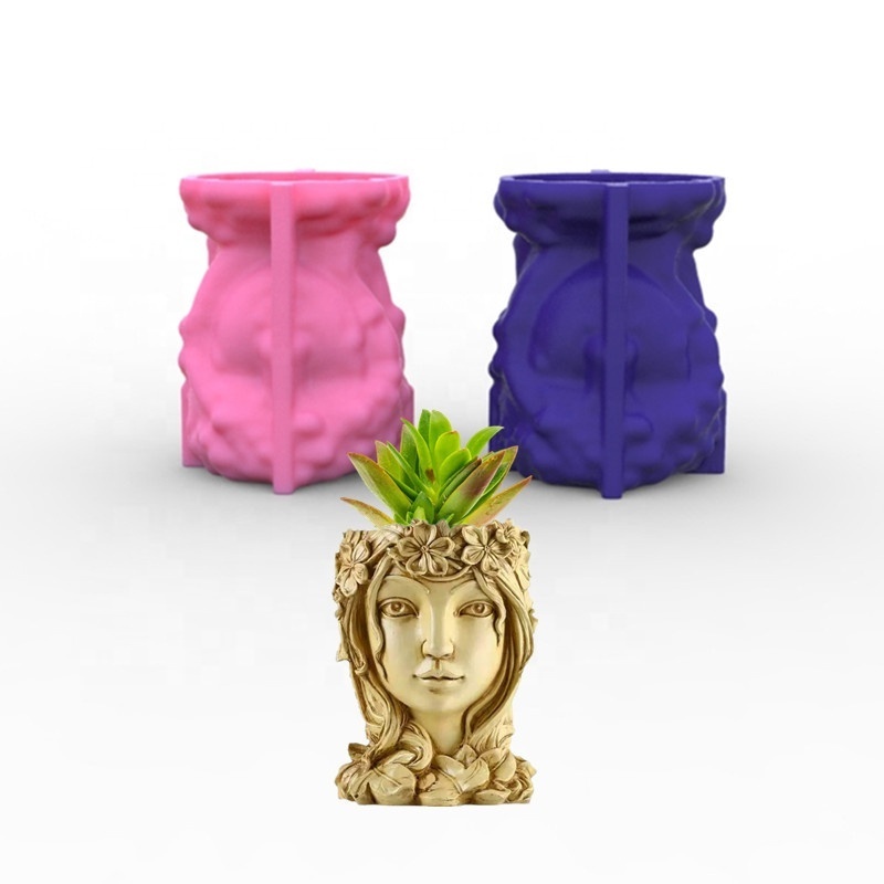 E-0006 new goddess girl Succulent plant Flowerpot silicone mold manual concrete ceramics Potted plants Clay mould resin Crafts