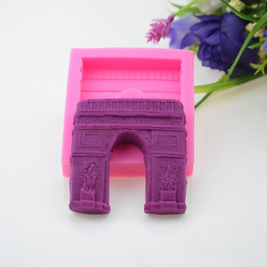 C-0347 DIY Cake Decorating Tools Fairy Tale Cottage arch Door  Window 3D Flowers Silicone Mold