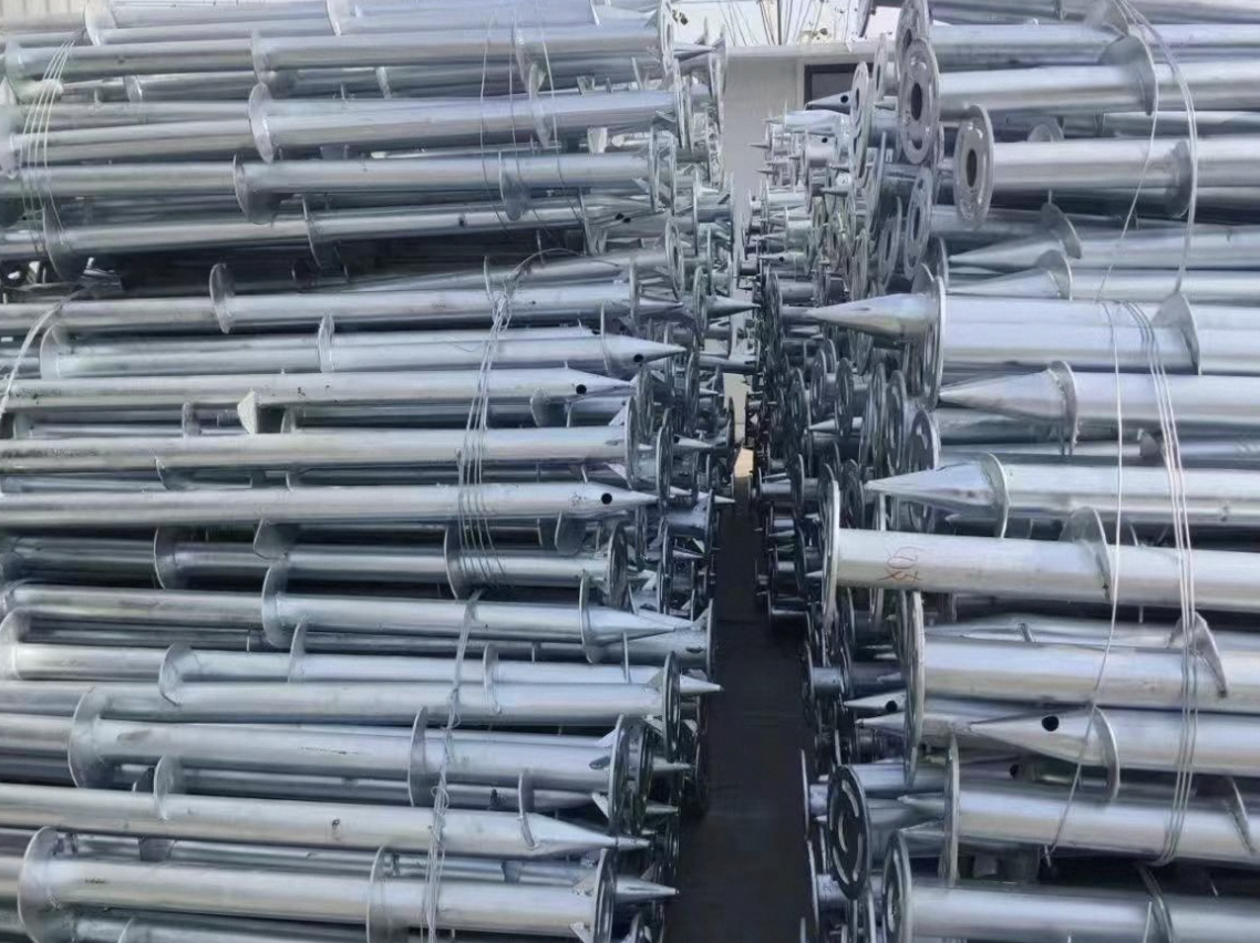 Galvanized Helical Solar Racking Earth Ground Pile Screw Pier Welded Steel Pipes for Solar System