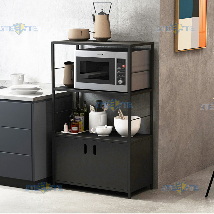 Home furniture metal steel kitchen Microwave oven storage shelf rack cabinet designs for small space kitchens