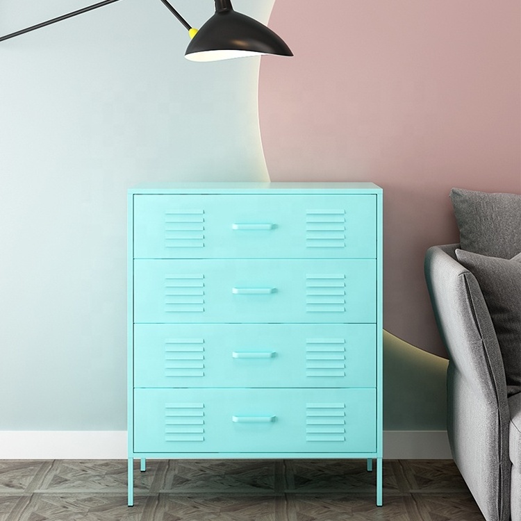 Home Furniture Storage 4 Drawer Chest Cabinet Bedroom Dresser Metal Storage Cabinet Designs For Living Room