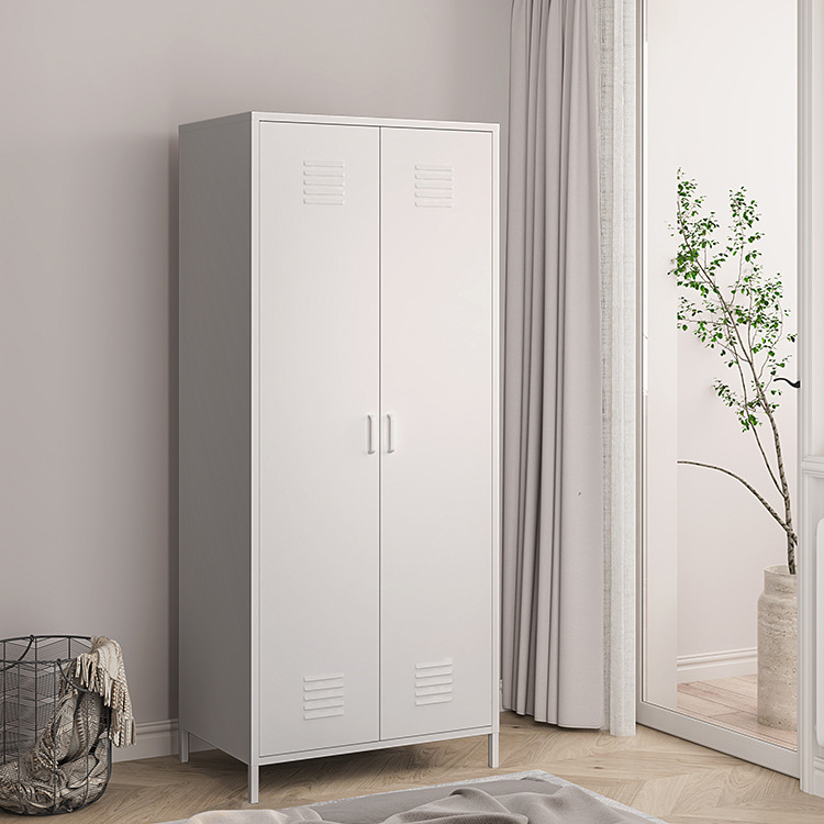 Luoyang Factory Tall Thin Steel Locker Wardrobe Single Door Home Bedroom Storage Cabinet Locker with 3 adjustable shelf