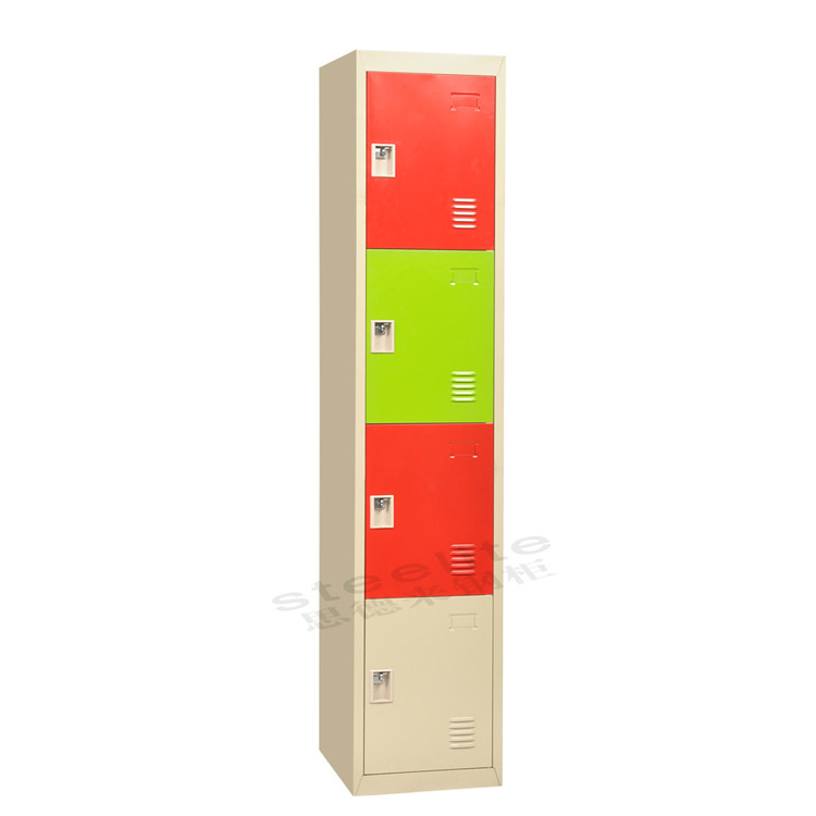 tall slim colorful steel cube wardrobe / multiple vertical Diy steel individual locker cabinet design for small bedroom