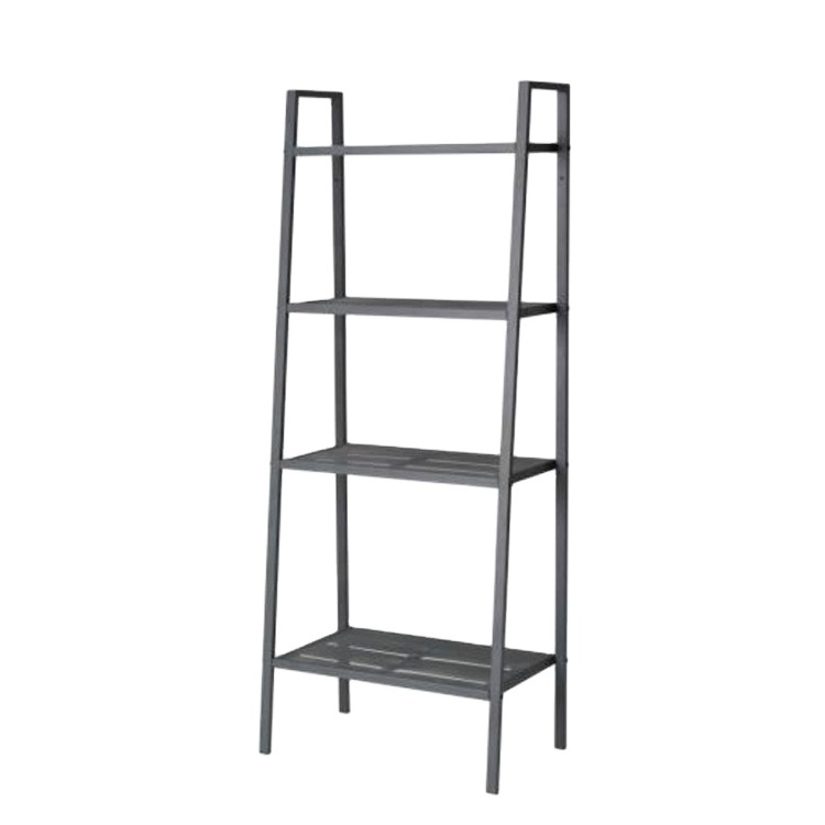 Steel Ladder Shelf 4-Tier Storage Rack Bookcase Metal Shelf For Living Room Home And Office