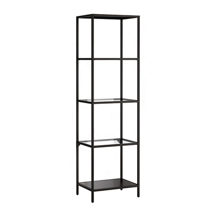 Metal Steel 4-Tier Single Row Cube Bookcase Book Shelf For Living Room Furniture