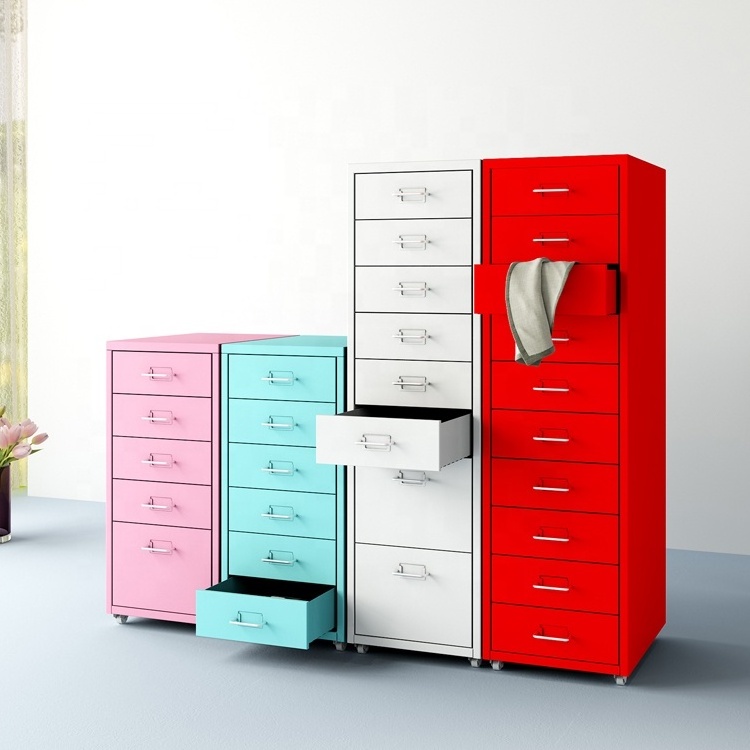 Colorful Design Steel Storage Drawer Cabinet With Wheels,Metal Chest Drawer Cabinet