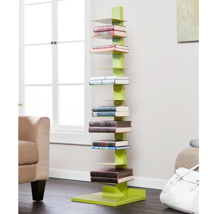 Invisible Furniture Tall Book Tower Spine Vertical Bookshelf Short Long Bookcase with Shelves