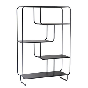 Steel Book Shelves Modern Tall Large Frame Decoration Bookshelf Tall White Home Office Bookcase With arc edge bookshelf