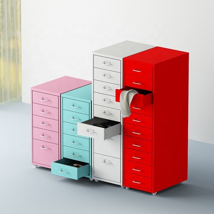 Colorful Design Steel Storage Drawer Cabinet With Wheels,Metal Chest Drawer Cabinet