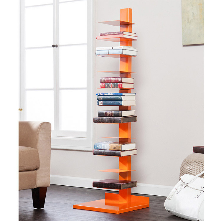 Invisible Furniture Tall Book Tower Spine Vertical Bookshelf Short Long Bookcase with Shelves