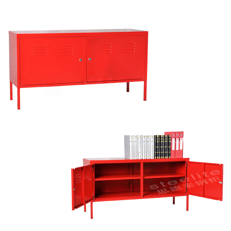 PS Decolor iron cabinet / red color Korean home furniture metal hanging tv cabinet wall units with front printed flowers