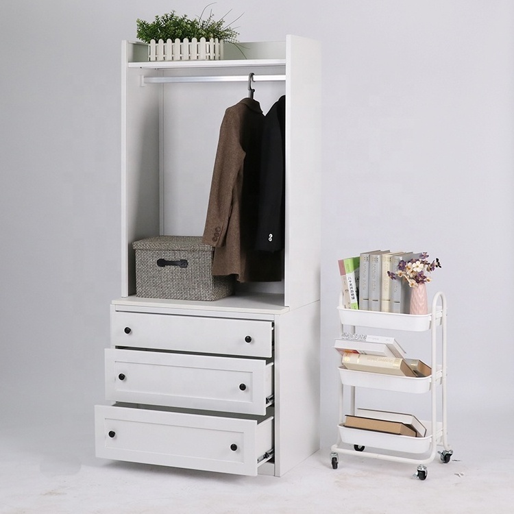 two door clothes cabinet steel drawers chest cabinet White bedroom cheap wardrobe closet for sale