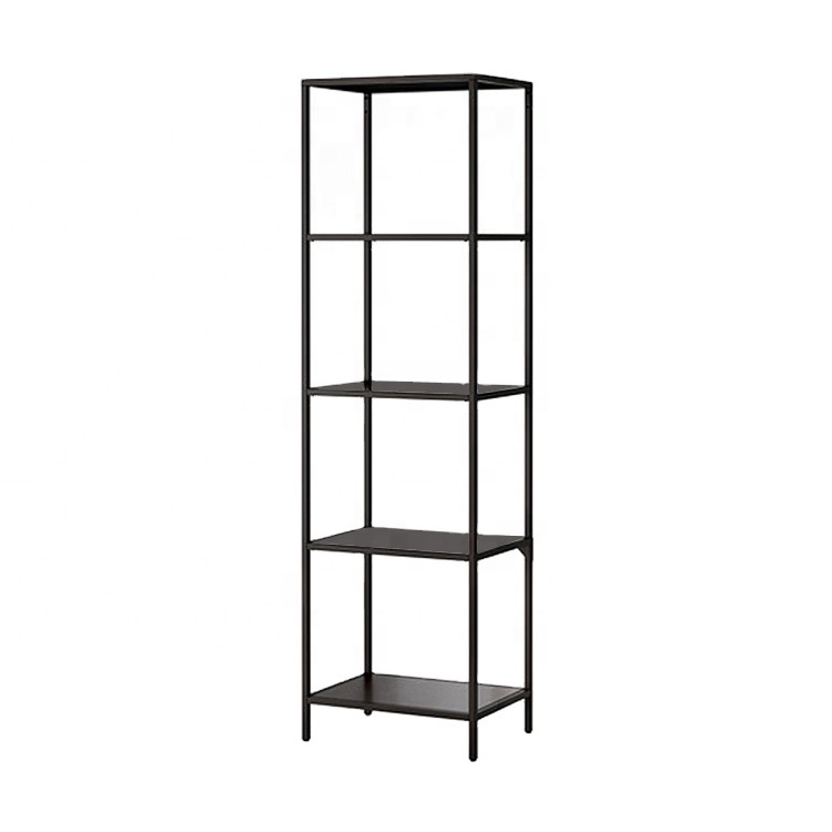 Metal Steel 4-Tier Single Row Cube Bookcase Book Shelf For Living Room Furniture