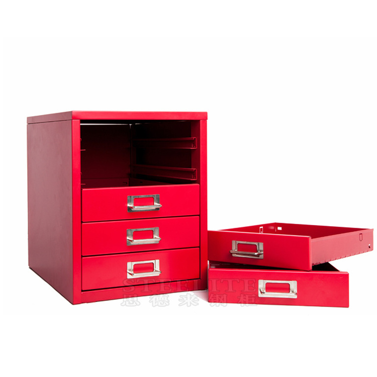 pocket furniture red metal corner closet 5 drawers/short glossy red five layers drawer steel shallow cabinet under desk