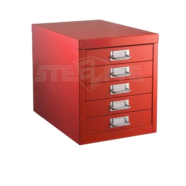 pocket furniture red metal corner closet 5 drawers/short glossy red five layers drawer steel shallow cabinet under desk