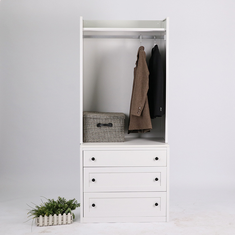 two door clothes cabinet steel drawers chest cabinet White bedroom cheap wardrobe closet for sale