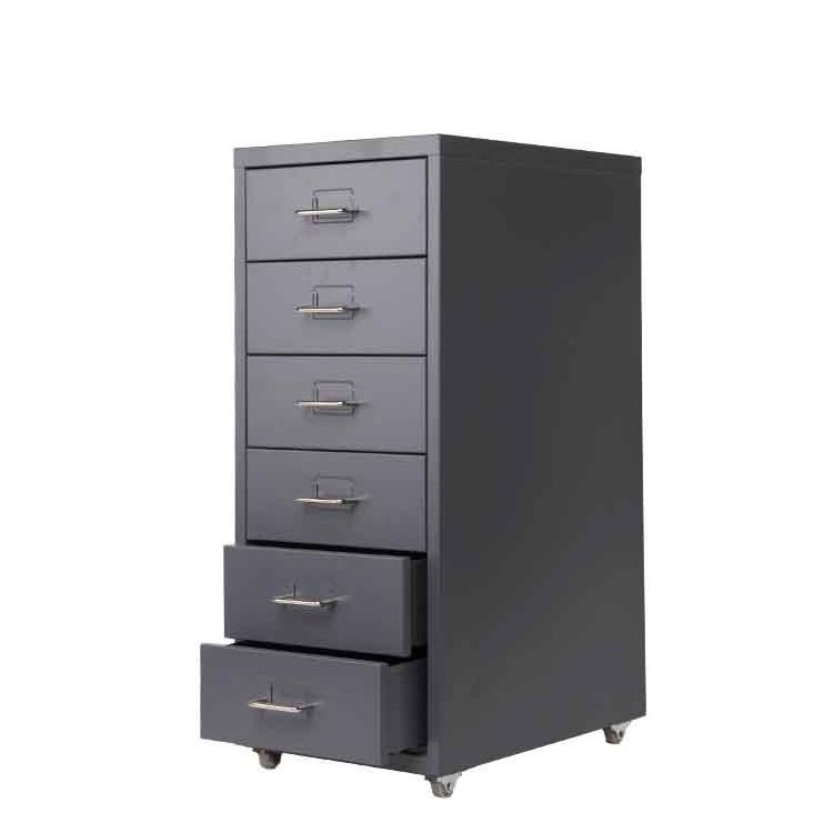 under desk red color helmer mobile 6-tier thin six drawers steel cabinet for Korea/tall narrow chest of 6 drawers