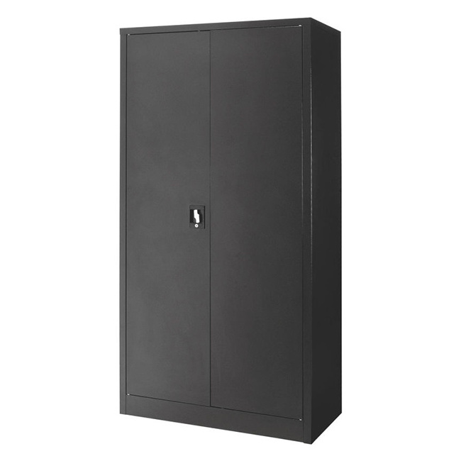 Free standing broom closet storage cabinet with adjustable shelves