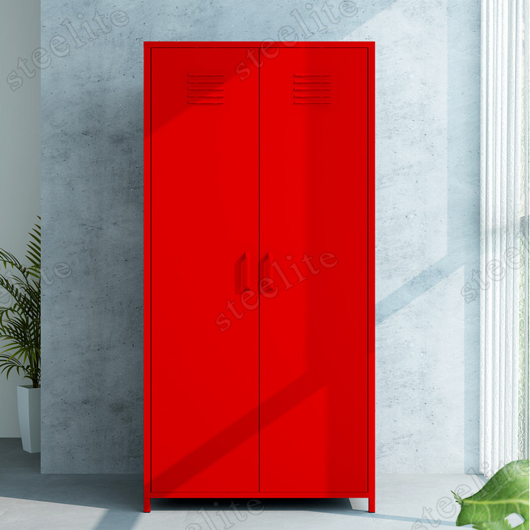 Metal Wardrobe Closet For Hanging Clothes Bedroom steel Armoire Modular Cabinet Clothes Store