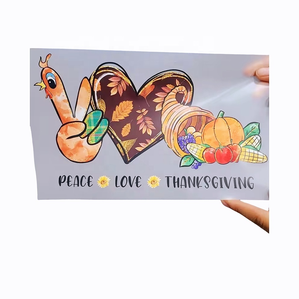 Custom Thanksgiving Day Designs Iron On Stickers Plastisol Offset Heat Press Screen Print Transfers Dtf Print Heat Transfer