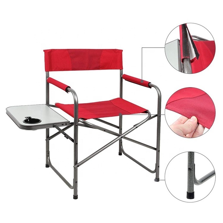 Folding Lightweight Aluminum Cheap Tall Canvas Director Side Table Portable Camping Custom Director Chair