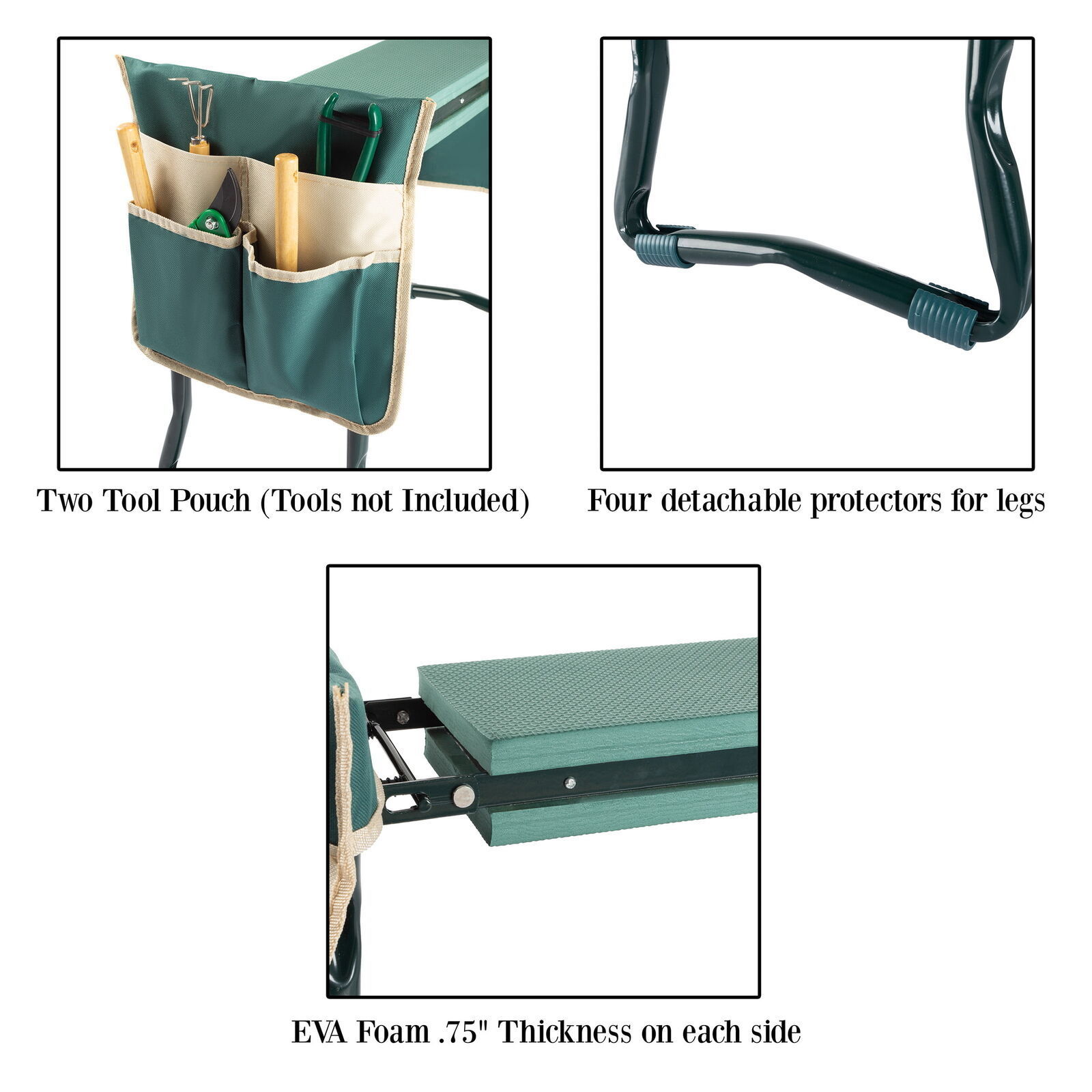 Outdoor Portable Kneeler Seat Sitting Stool With Tool Bag Multifunction Foldable Garden Kneeler And Seat