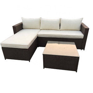 Outdoor Patio PE Rattan Wicker Sofa Sectional Furniture Set with Cushions and Tea Table