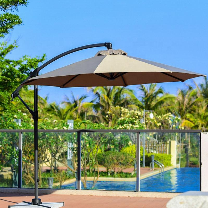 Offset Parasol 2023 New Outdoor Beach Roman Cantilever Garden Parasol Large Banana patio Umbrella Hanging Garden Umbrella